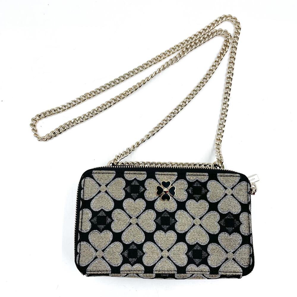 Kate Spade Black and Silver Heart Crossbody Bag